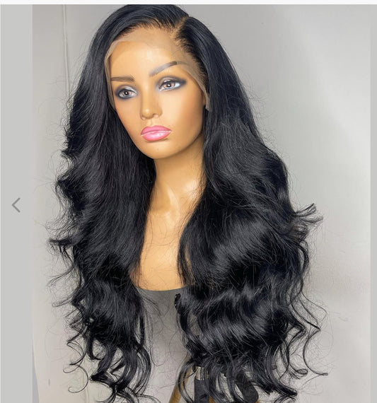 24inch  4X4 Transparent Lace Closure Wigs Body Wave Wig