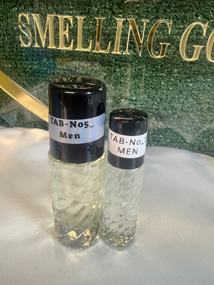 Perfume oil TAB NO5(men)25ml+10ml top notes of orange blossom and bergamot, middle notes of cedar, sage, and pepper, and base notes of sea moss, amber, and vetiver.