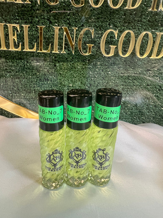 Perfume oil TAB NO 7(women)3pcs 10ml this fragrance oil is described as sophisticated with notes of peach, apricot, sandalwood, cedar, amber, and musk