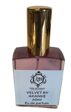 VELVET BY AKANKE  (This fragrance contains vanilla, rose, amber, and  musk, with a surprisingly delicate and smoky dry down, almonds oil and rose water .smooth,longevity and sweet VELVET BY AKANKE)