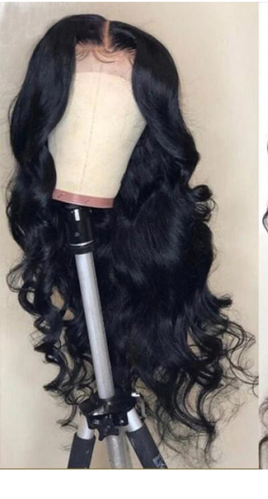 22inch 4X4 Transparent Lace Closure Wigs Body Wave Wig