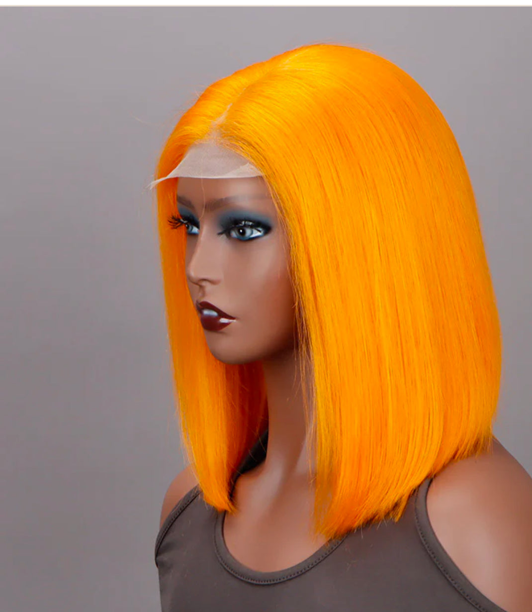 QVR Colored Short T Lace Bob Wigs Straight Human Hair Wig 180% Lace Front Burgundy orange  Wigs Blonde Wig 10 inches