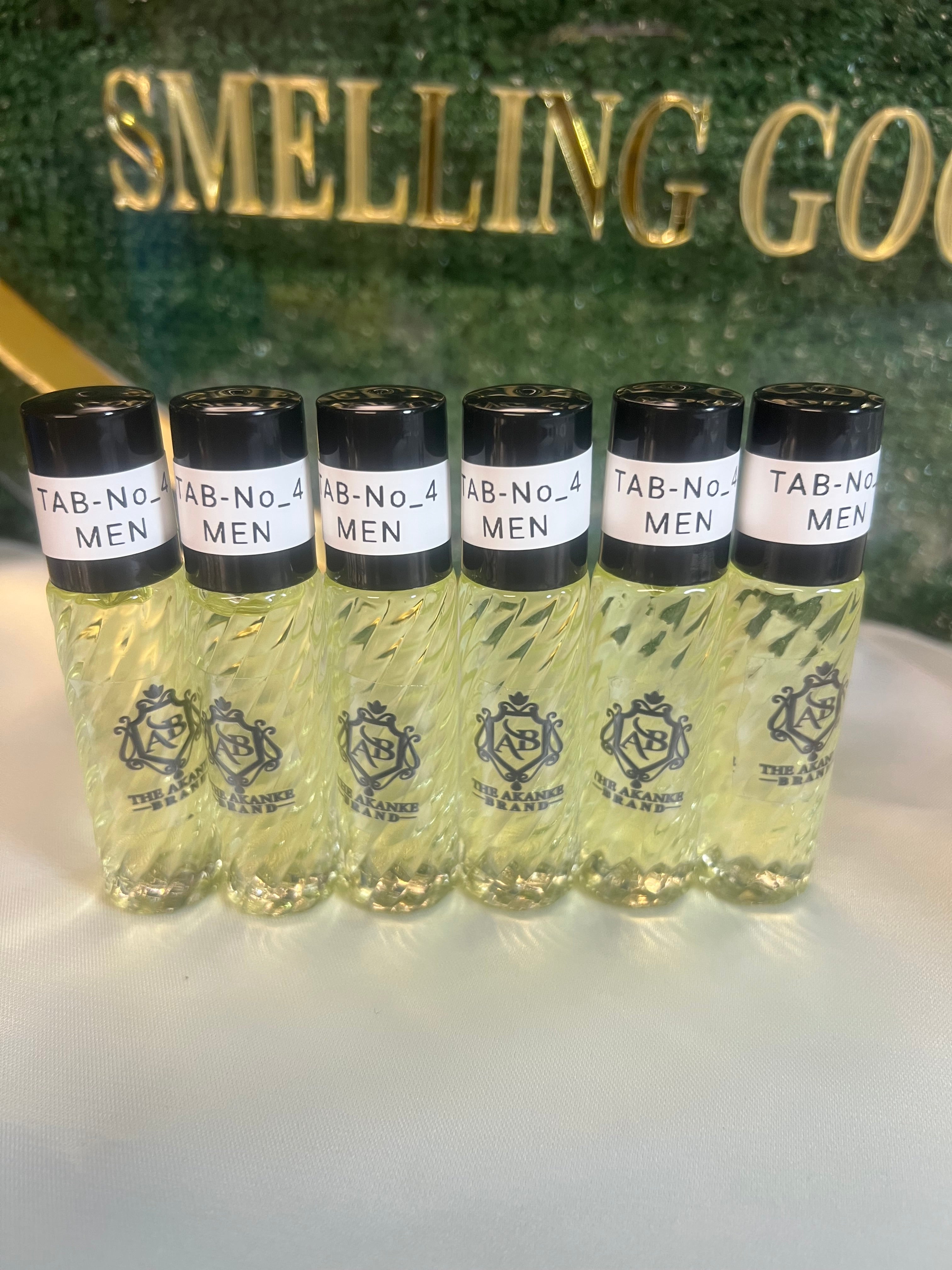 Perfume oil TAB NO 4(men)10ml 6pcs Perfume oil-Top notes are Lemon, Bergamot, Neroli and Rose de Mai; middle notes are Hyacinth, Cedar, Clary Sage and Geranium; base notes are Tonka Bean, Musk and Amber.