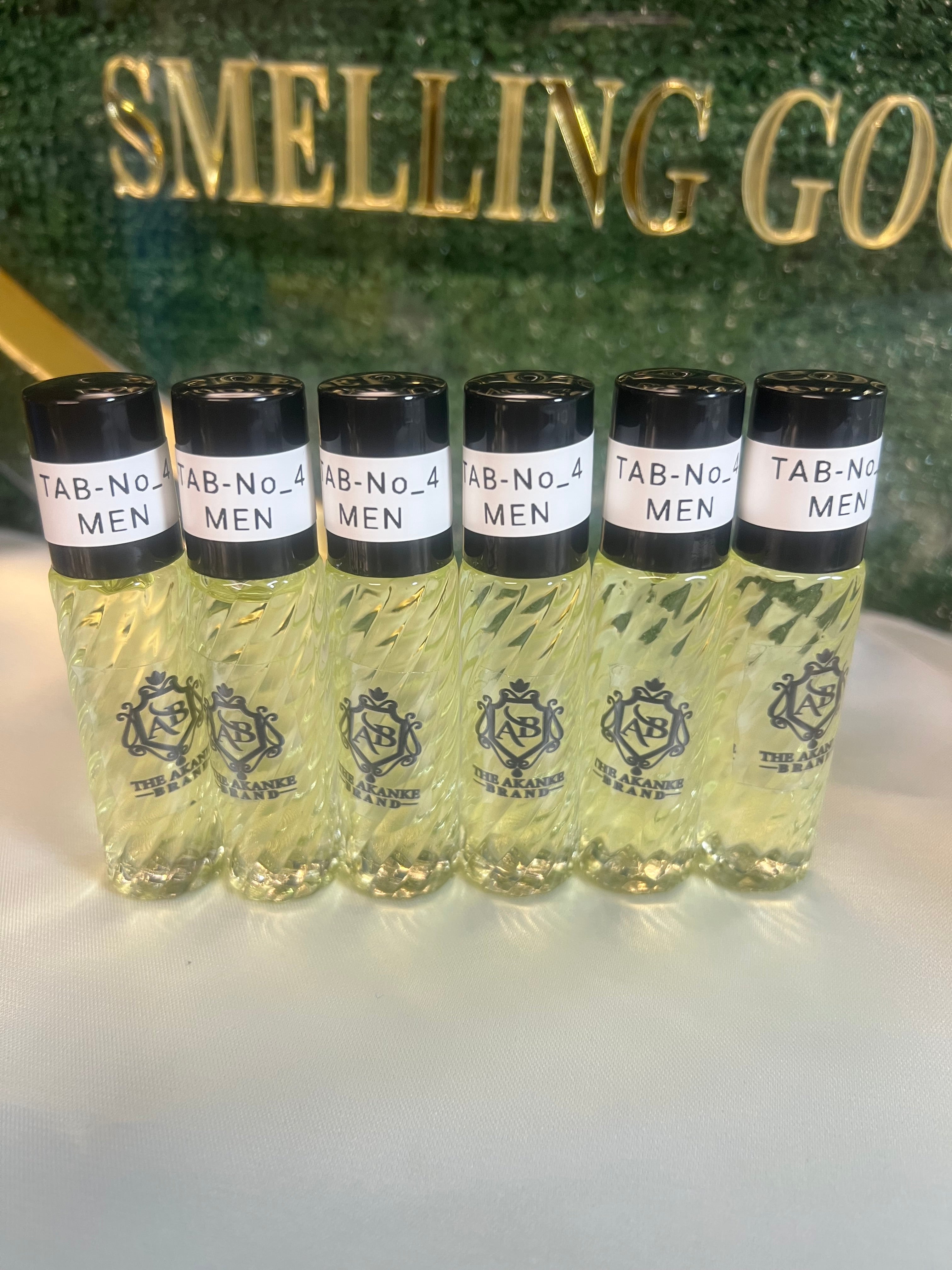 Perfume oil TAB NO 4(men)10ml 6pcs Perfume oil-Top notes are Lemon, Bergamot, Neroli and Rose de Mai; middle notes are Hyacinth, Cedar, Clary Sage and Geranium; base notes are Tonka Bean, Musk and Amber.