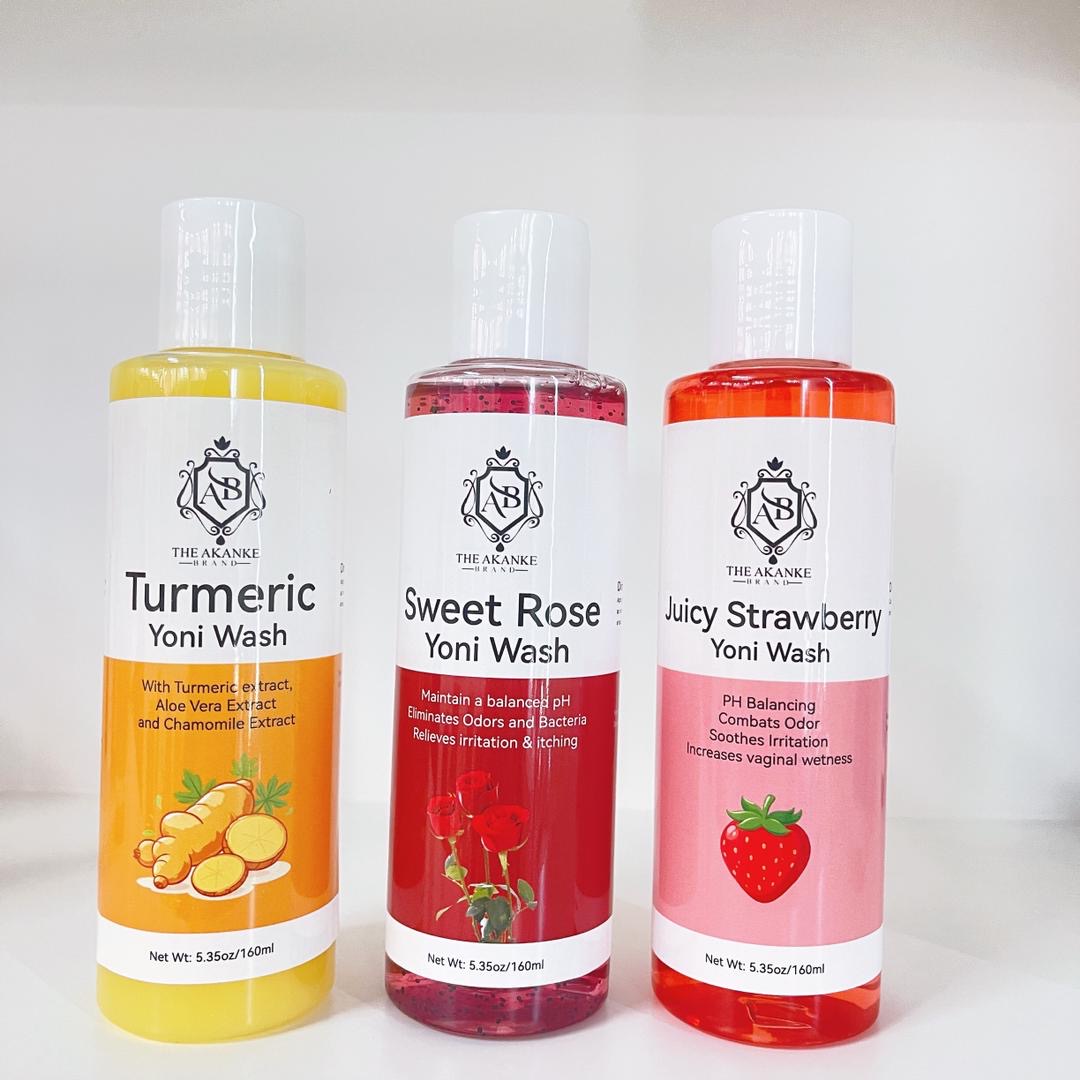 Turmeric,sweet rose and juicy strawberry Yoni wash for women