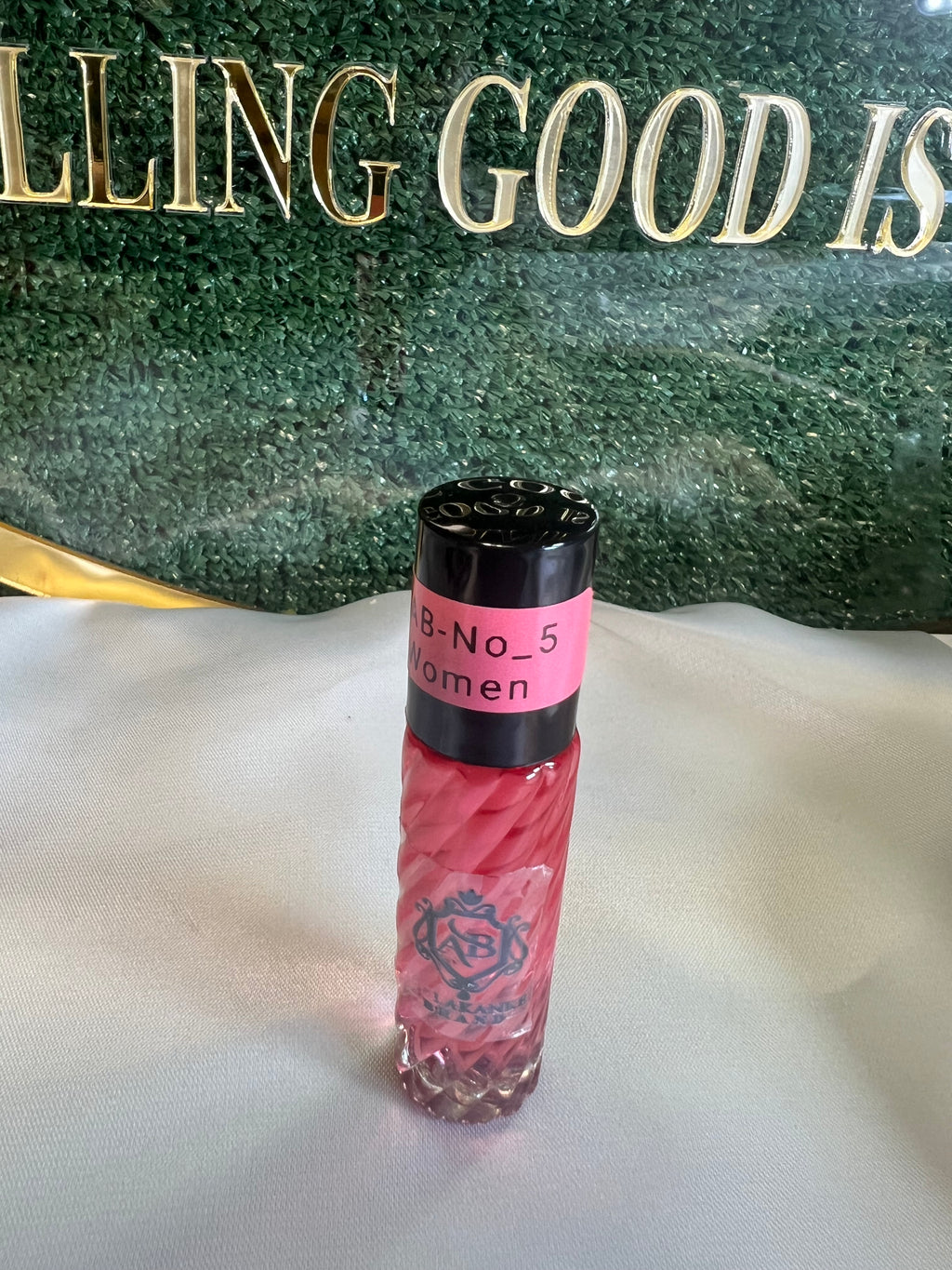 Perfume oil TAB NO5(women)10ml Fruitand Quince; middle notes are Peony and Freesia; base notes are Sugar, Almond Cream, Amber, Sandalwood and Musk