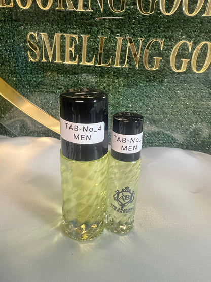 Perfume oil TAB NO4(men)25ml+10ml Perfume oil-Top notes are Lemon, Bergamot, Neroli and Rose de Mai; middle notes are Hyacinth, Cedar, Clary Sage and Geranium; base notes are Tonka Bean, Musk and Amber.