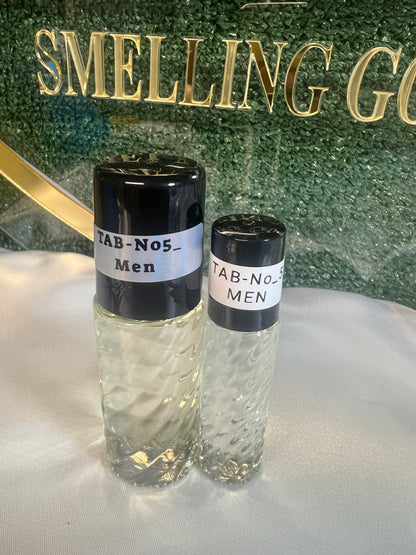 Perfume oil TAB NO5(men)25ml+10ml top notes of orange blossom and bergamot, middle notes of cedar, sage, and pepper, and base notes of sea moss, amber, and vetiver.