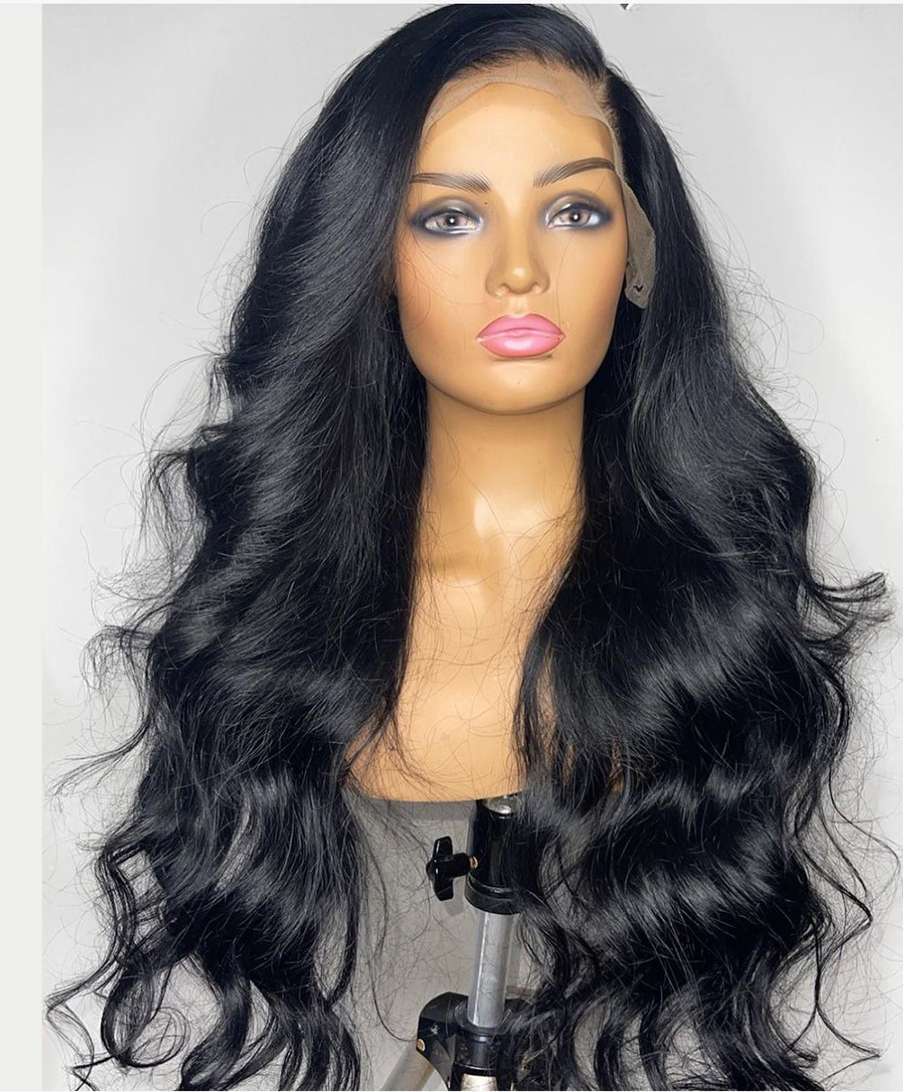 24inch  4X4 Transparent Lace Closure Wigs Body Wave Wig