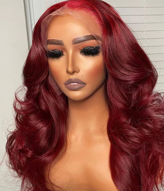 Burgundy Body Wave 13x4/4x4 HD Lace Wig 99j Colored Body Wave Human Hair Wigs