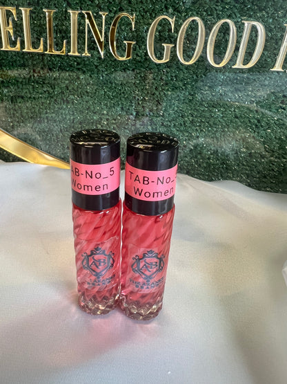 Perfume oil TAB NO5(women)10ml 2pcs  Fruitand Quince; middle notes are Peony and Freesia; base notes are Sugar, Almond Cream, Amber, Sandalwood and Musk