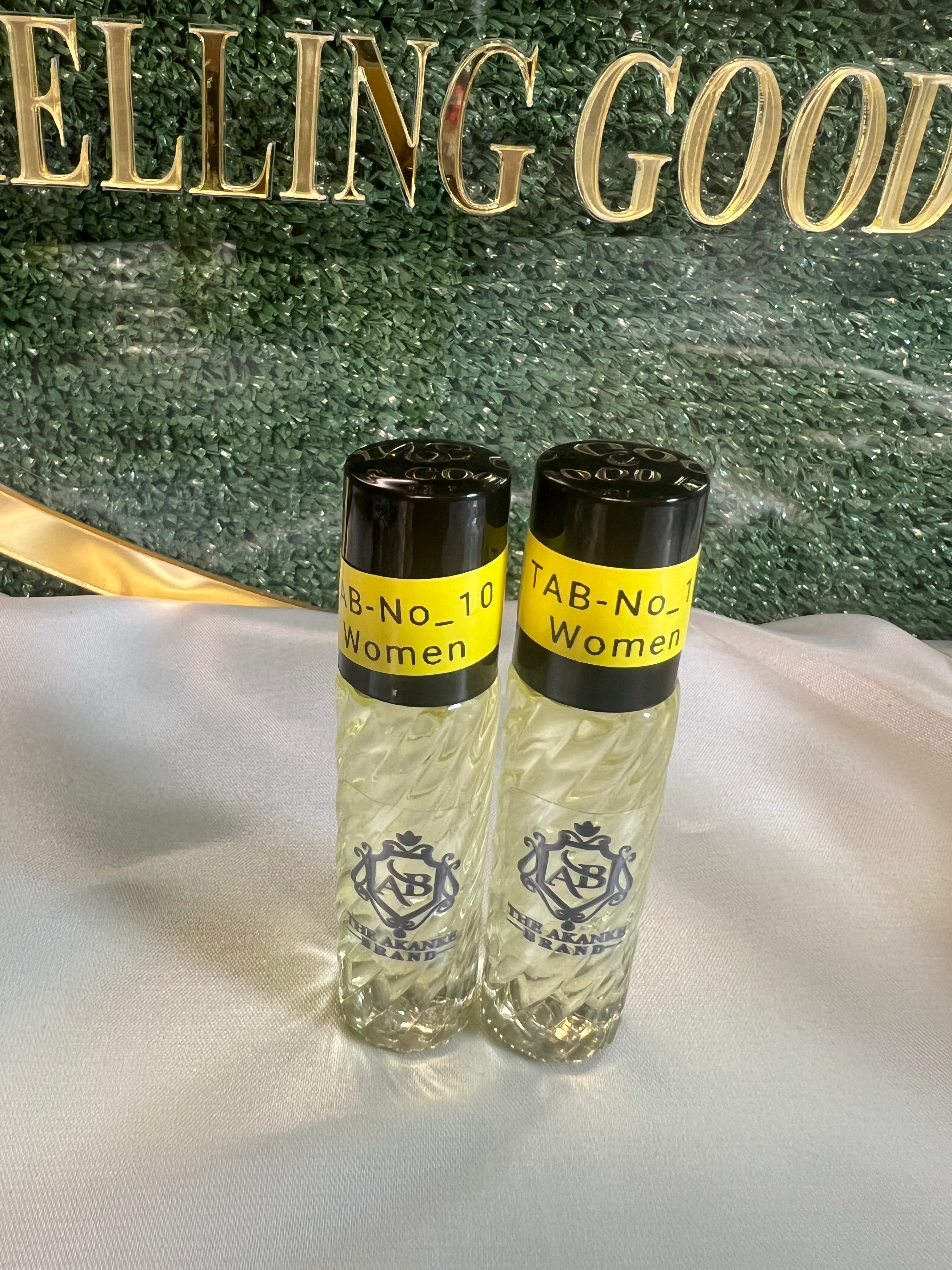 Perfume oil TAB NO 10(women)10ml 2pcs Perfume oil notes are Iris, Jasmine, Rose, Orris Root and Lily-of-the-Valley; base notes are Civet, Musk, Sandalwood, Amber, Moss, Vanilla, Vetiver and Patchouli