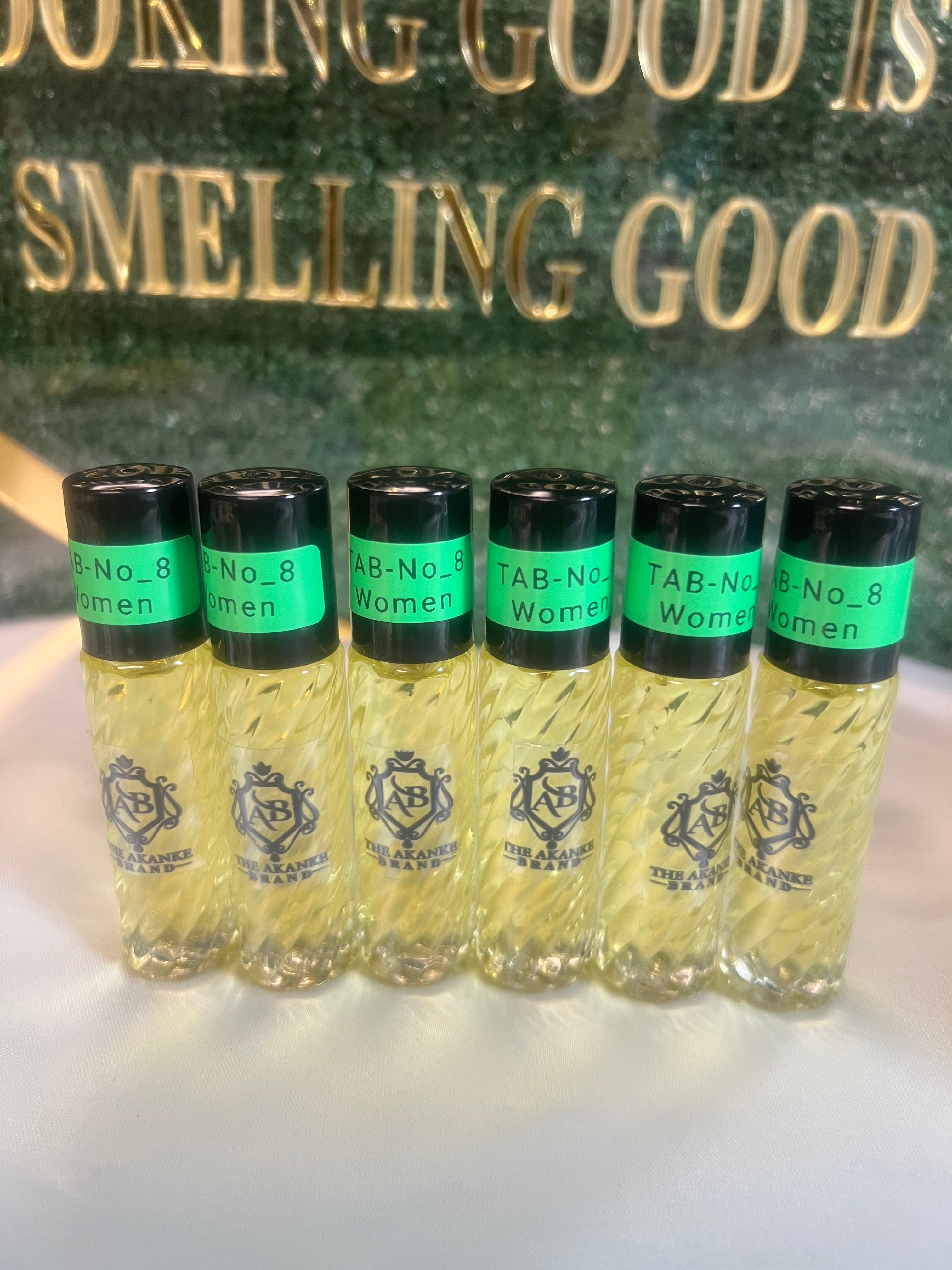 Perfume oil TAB NO_8(women)10ml 6pcs notes of fruity blend of sweet peach black currant,apricot,pear and crispy green apple