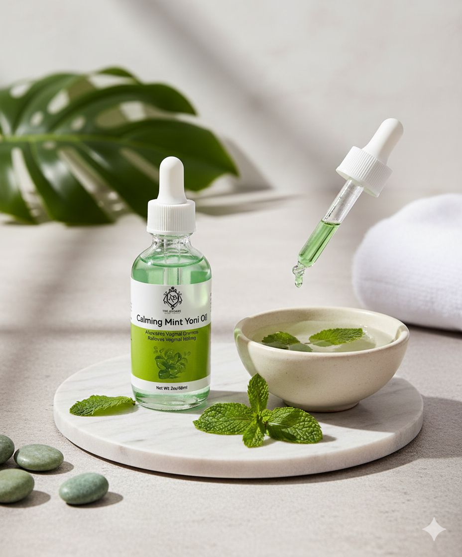 Calming mint yoni intimate oil for women