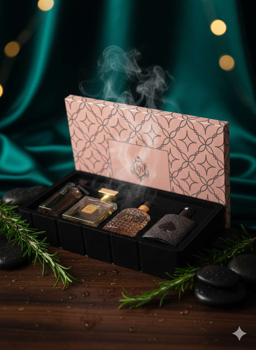 Customized gift set black opium,flowers of cherry,gabelil beauty,streamer perfume spray