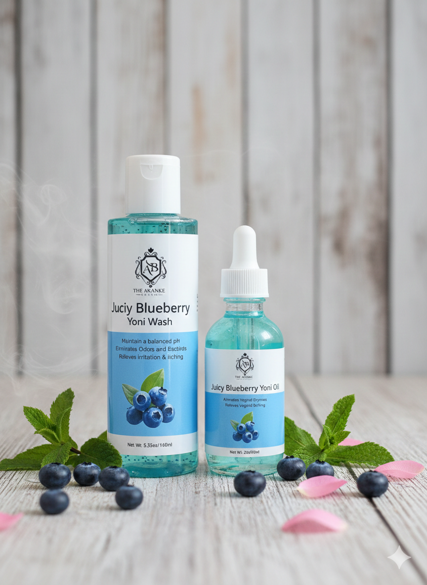 Yoni juicy blueberry intimate wash and oil for women