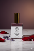 VELVET BY AKANKE  (This fragrance contains vanilla, rose, amber, and  musk, with a surprisingly delicate and smoky dry down, almonds oil and rose water .smooth,longevity and sweet VELVET BY AKANKE)