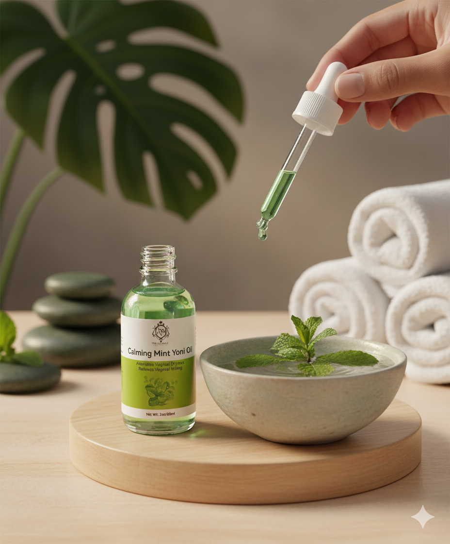 Calming mint yoni intimate oil for women